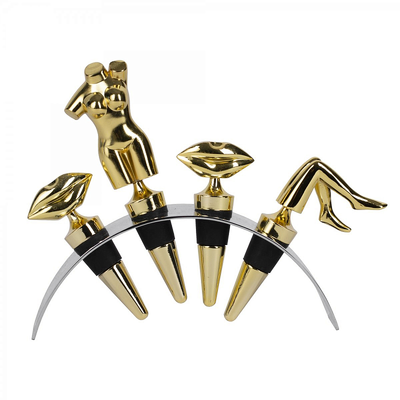Набор пробок для бутылок ACOLYTE WINE STOPPER Латунь в Челябинске | Loft Concept 