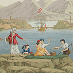 Обои ручная роспись Views of Italy Olive варинант исполнения - 2 | Loft Concept в Челябинске