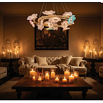 Люстра круглая на золотом каркасе с цветочным декором Miscellaneous herbs варинант исполнения - 7 | Loft Concept в Челябинске