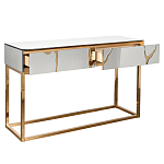 Консоль с ящиками зеркальная с золотым декором Gold Painted Mirror Console варинант исполнения - 2 | Loft Concept в Челябинске