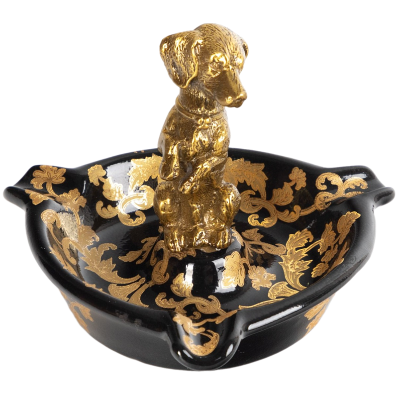 Пепельница фарфоровая Gold Dog Бронза Черный Пепельница фарфоровая Gold Dog Бронза Черный в Челябинске | Loft Concept