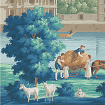 Обои ручная роспись Monuments of Paris Jacquemart on scenic paper варинант исполнения - 2 | Loft Concept в Челябинске