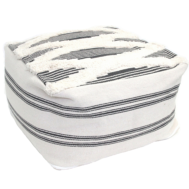 Пуф Black and White Stripe Черный Белый Пуф Black and White Stripe Черный Белый в Челябинске | Loft Concept