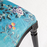 Стул из массива бука бирюзовый с изображением птиц в саду Turquoise Chinoiserie Blue Bird Chair варинант исполнения - 4 | Loft Concept в Челябинске