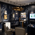 Обои ручная роспись в стиле Арт-деко Symphony Colourway SC-104 on Kyanite silk dupion варинант исполнения - 2 | Loft Concept в Челябинске