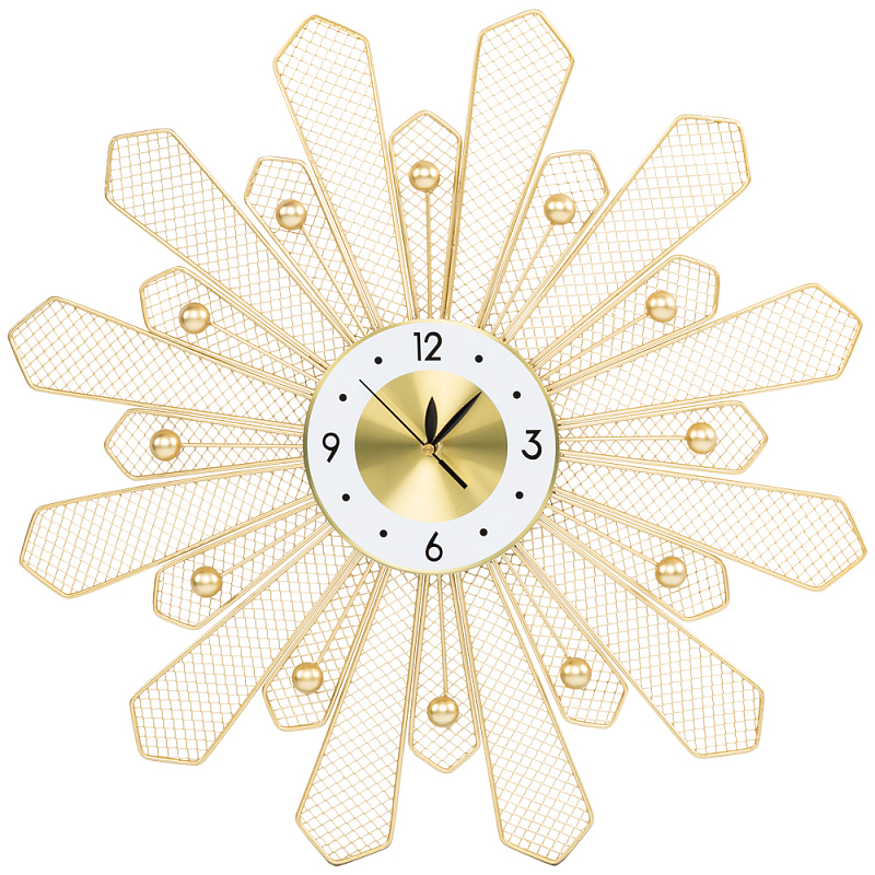 Часы настенные из металла в виде солнца с белым циферблатом Mirror Tower Clock Золотой Черный Белый Часы настенные из металла в виде солнца с белым циферблатом Mirror Tower Clock Золотой Черный Белый в Челябинске | Loft Concept