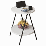 Стол приставной с 2-мя круглыми белыми столешницами ESSEL SIDE TABLE WHITE варинант исполнения - 1 | Loft Concept в Челябинске
