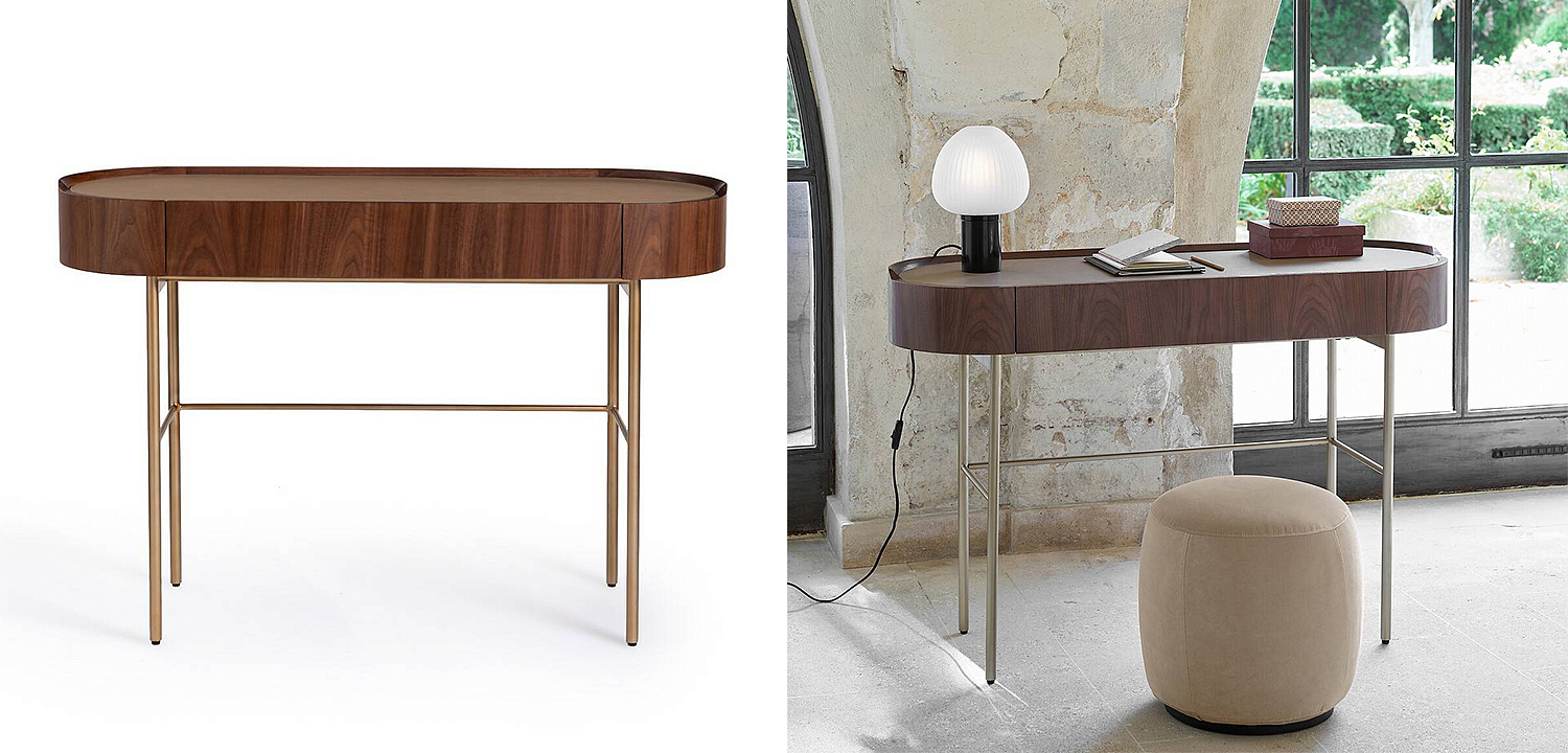 Стол-консоль Walnut and Leather Стол-консоль Walnut and Leather - Loft-Concept в Челябинске
