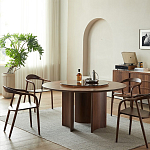 Стол обеденный круглый с двойной столешницей Walnut Wood Table варинант исполнения - 2 | Loft Concept в Челябинске