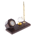 Настольный письменный набор с глобусом и ручкой из натурального обсидиана World Globe варинант исполнения - 2 | Loft Concept в Челябинске