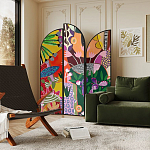 Ширма цветочный принт Colored Partition варинант исполнения - 3 | Loft Concept в Челябинске