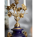 Подсвечник из темно-синего фарфора с бронзовыми элементами и цветами Eden Garden варинант исполнения - 5 | Loft Concept в Челябинске