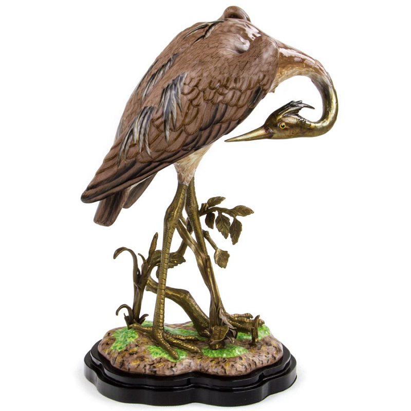 Статуэтка Porcelain Heron Коричневый Бронза Статуэтка Porcelain Heron Коричневый Бронза в Челябинске | Loft Concept