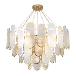 Люстра с многослойным эффектом из овальных элементов из непрозрачного стекла Conformation варинант исполнения - 4 | Loft Concept в Челябинске