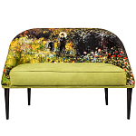 Диван двухместный из натурального бука с цветочным принтом Impressionism in Art варинант исполнения - 1 | Loft Concept в Челябинске