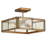 Потолочный светильник квадратный из толстого литого стекла Cast Glass варинант исполнения - 1 | Loft Concept в Челябинске