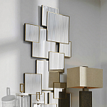 Золотое зеркальное панно из зеркальных квадратов Overlapping варинант исполнения - 2 | Loft Concept в Челябинске