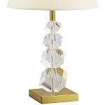 Настольная лампа с абажуром и основанием из хрусталя Neri Crystal Cubes Brass Table Lamp варинант исполнения - 2 | Loft Concept в Челябинске