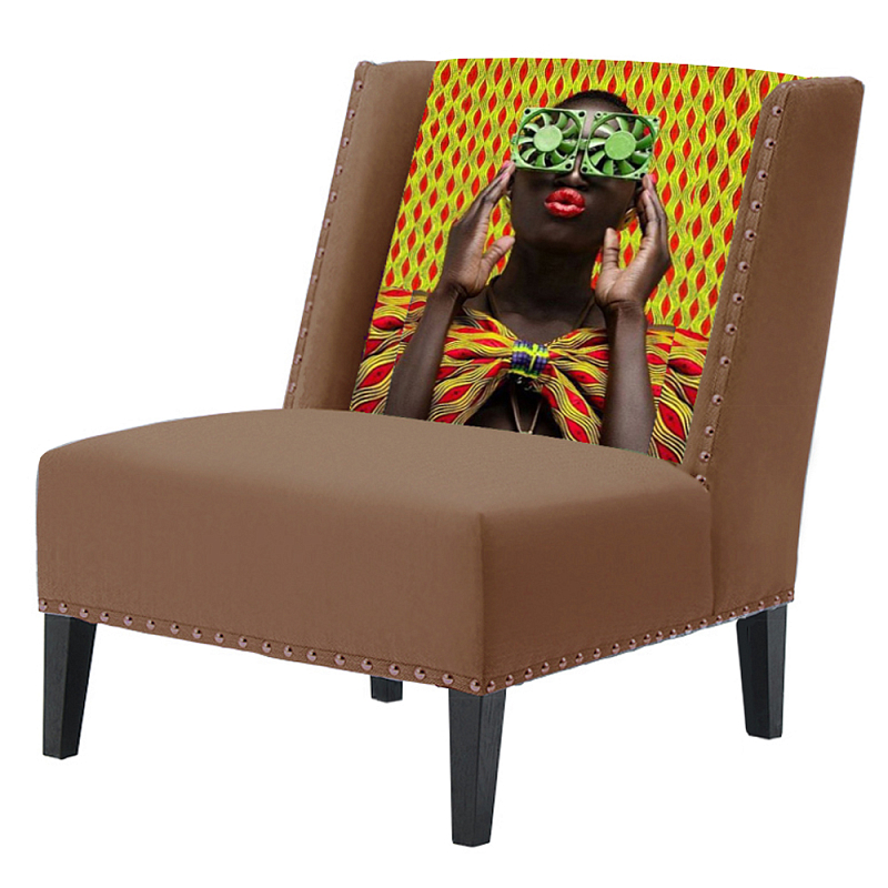 FUN Armchair Disco Beige Дизайнерское кресло с цветным принтом Бежевый FUN Armchair Disco Beige Дизайнерское кресло с цветным принтом Бежевый в Челябинске | Loft Concept