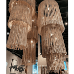 Люстра круглая трехъярусная из бахромы Milk Gradient Braided Fringe варинант исполнения - 5 | Loft Concept в Челябинске