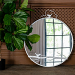 Зеркало настенное в раме белого цвета с декором птица на ветке Mirror Portal варинант исполнения - 2 | Loft Concept в Челябинске