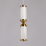 Подвесной светильник с двумя белыми рифлеными цилиндрическими плафонами Golden Swirl варинант исполнения - 4 | Loft Concept в Челябинске