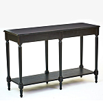 Консоль черная из массива березы с полкой и двумя ящиками Vintage варинант исполнения - 3 | Loft Concept в Челябинске