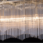 Люстра прямоугольная на цепях с прозрачными трубками и волнистым краем Nembus варинант исполнения - 6 | Loft Concept в Челябинске