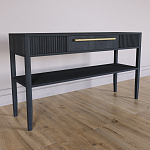 Дизайнерская Консоль с полкой и ящиком Primo Черный дуб варинант исполнения - 2 | Loft Concept в Челябинске