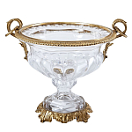Чаша из прозрачного стекла с бронзовой подставкой и ручками Eden Garden варинант исполнения - 1 | Loft Concept в Челябинске
