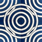 Дизайнерская плитка с узором Круги синяя варинант исполнения - 1 | Loft Concept в Челябинске