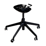 Стул с мягкой оранжевой обивкой из велюра и подъемно-поворотным механизмом на черных колесиках Harper Orange варинант исполнения - 5 | Loft Concept в Челябинске