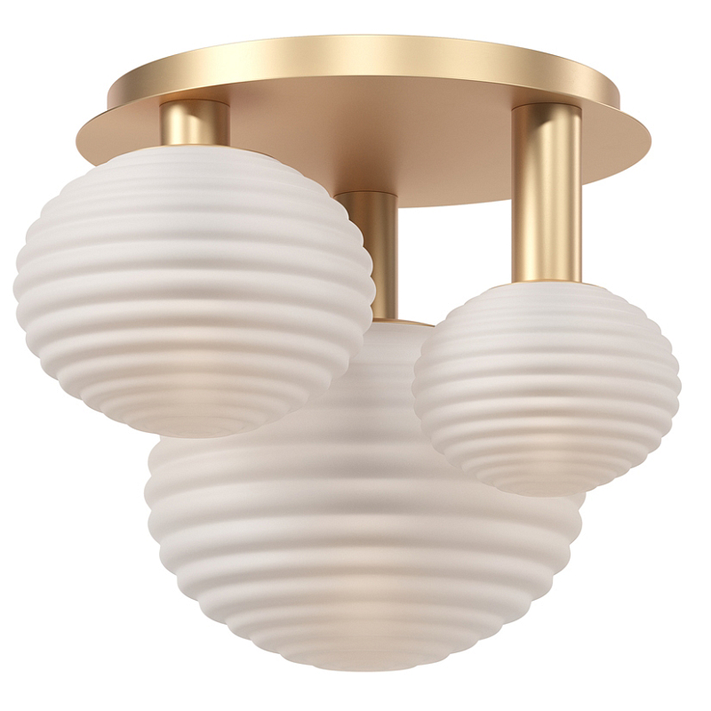 Потолочный светильник Triple ribbed base Золотой Потолочный светильник Triple ribbed base Золотой в Челябинске | Loft Concept
