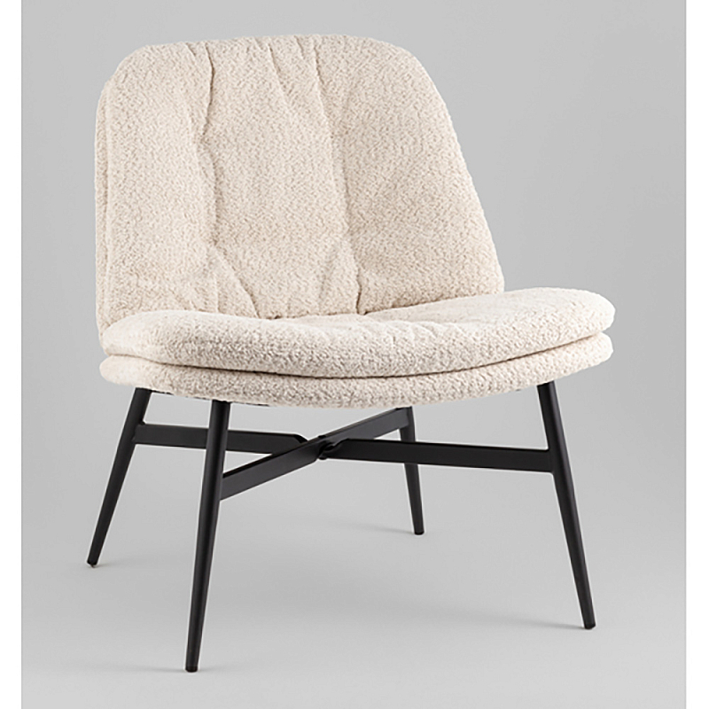 Кресло лаунж Tail молочный Молочный Черный в Челябинске | Loft Concept 