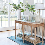 Деревянная консоль из массива дерева с двумя ящиками Oak Margery Provence Console Table варинант исполнения - 3 | Loft Concept в Челябинске