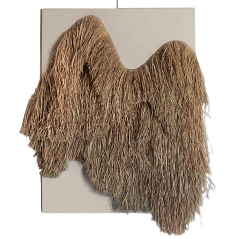 Декор настенный из соломы рафия CANVAS RAFFIA Decor Коричневый Бежевый в Челябинске | Loft Concept 