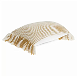 Чехол на подушку горчичного цвета с бахромой и объемным узором Ethnic mix варинант исполнения - 1 | Loft Concept в Челябинске