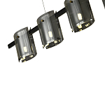 Подвесной светильник светодиодный с 5-ю цилиндрическими плафонами светло-серого цвета из стекла и стали Andrea Сhandelier Grey варинант исполнения - 2 | Loft Concept в Челябинске