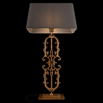 Настольная лампа на ажурном чугунном основании с тканевым серым абажуром Openwork Lamp варинант исполнения - 4 | Loft Concept в Челябинске