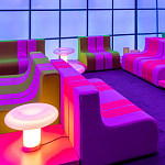 Дизайнерский кофейный стол на круглых ножках Poltronova T02 Pink Coffee Table варинант исполнения - 15 | Loft Concept в Челябинске