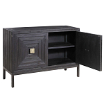 Тумба черная из дерева двухдверная Geometric Double Door Nightstand варинант исполнения - 1 | Loft Concept в Челябинске