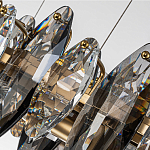 Люстра подвесная с овальными подвесками из стекла дымчатого цвета Harlow Crystal Round варинант исполнения - 5 | Loft Concept в Челябинске