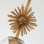 Подвесной светильник золотого цвета с колоколообразным стеклянным плафоном и декоративным элементом Elstead Lighting варинант исполнения - 5 | Loft Concept в Челябинске