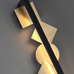 Бра вертикальное черного цвета с золотыми кругами и квадратами Gravyura варинант исполнения - 2 | Loft Concept в Челябинске