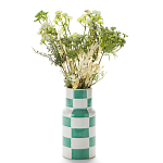 Ваза из фаянса Brighter than the Stars с шахматным принтом бирюзового цвета  варинант исполнения - 3 | Loft Concept в Челябинске