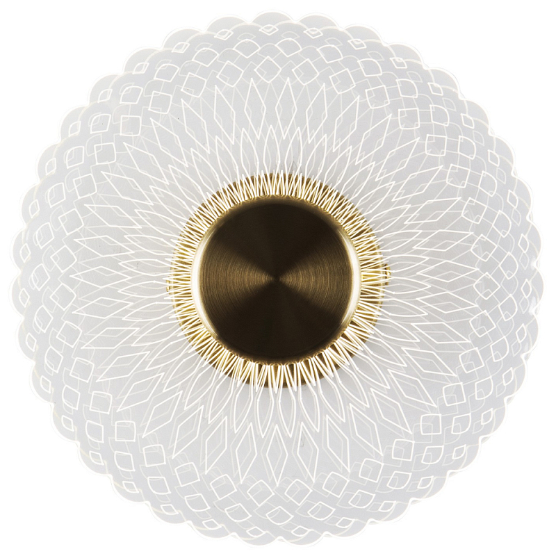 Бра в форме диска Loggia White Patterns Acrylic Wall Lamp Глянцевое золото Прозрачный Бра в форме диска Loggia White Patterns Acrylic Wall Lamp Глянцевое золото Прозрачный в Челябинске | Loft Concept