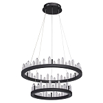 Люстра с двумя кольцами черного цвета с хрустальными элементами QUARTZ CRYSTAL варинант исполнения - 2 | Loft Concept в Челябинске