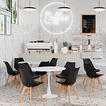 Стул с основой из пластика и мягким сиденьем Arvika Black варинант исполнения - 8 | Loft Concept в Челябинске