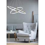 Люстра подвесная с двумя пересекающимися белыми светодиоидными кольцами Luke Lampco Tracer Lamp варинант исполнения - 10 | Loft Concept в Челябинске