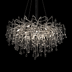 Люстра подвесная с прозрачными стеклянными подвесками в форме капель Диаметр 80 см Droplet Chandelier варинант исполнения - 8 | Loft Concept в Челябинске